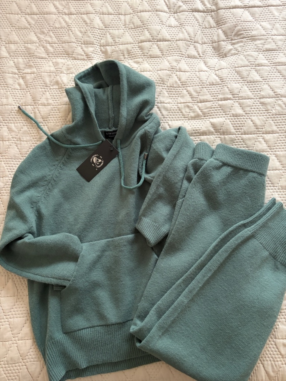 Super soft & Cozy Teal cashmere Hoodie and Jogger Set